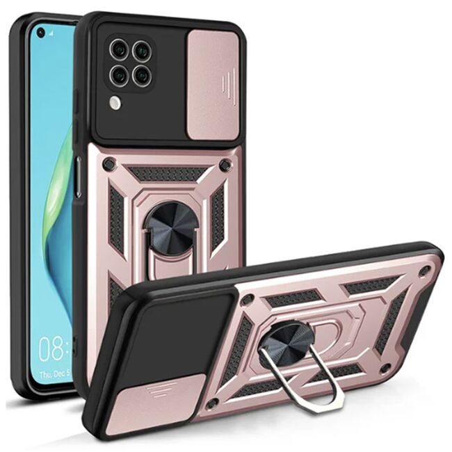 Husa pentru Huawei P40 Lite Armor Kickstand Tough Rugged Cover cu protectie camera, rose gold