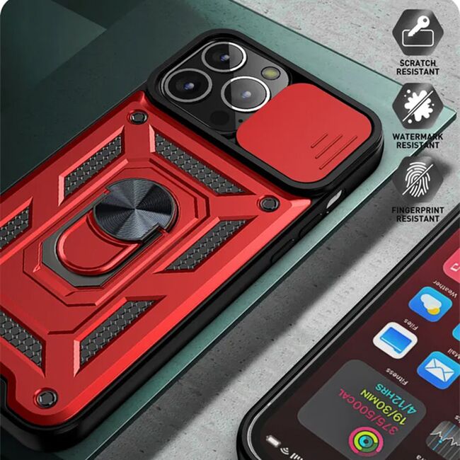 Husa pentru iPhone 12 / 12 Pro cu inel Ring Armor Kickstand Tough, protectie camera, rose gold