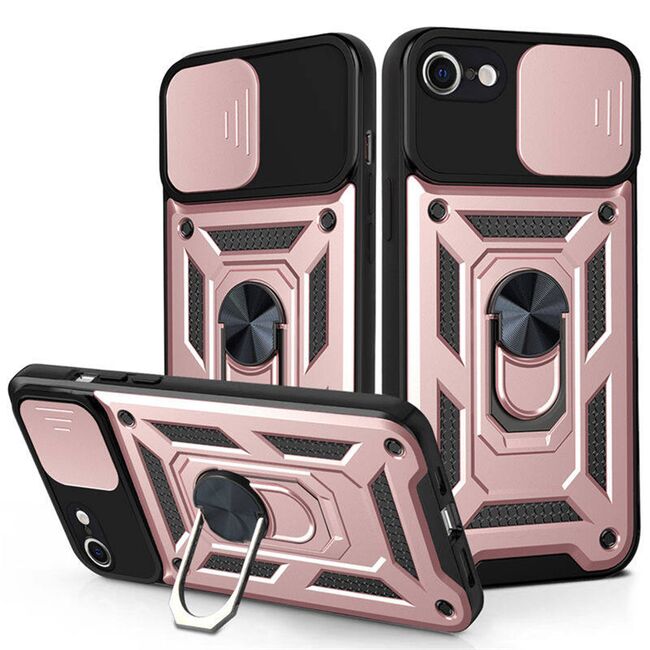 Husa pentru iPhone 7 / 8 cu inel Ring Armor Kickstand Tough Rugged, rose gold