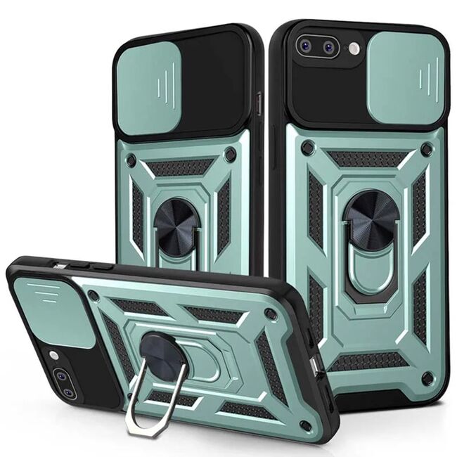 Husa pentru iPhone 7 Plus / 8 Plus cu inel Ring Armor Kickstand Tough Rugged, verde