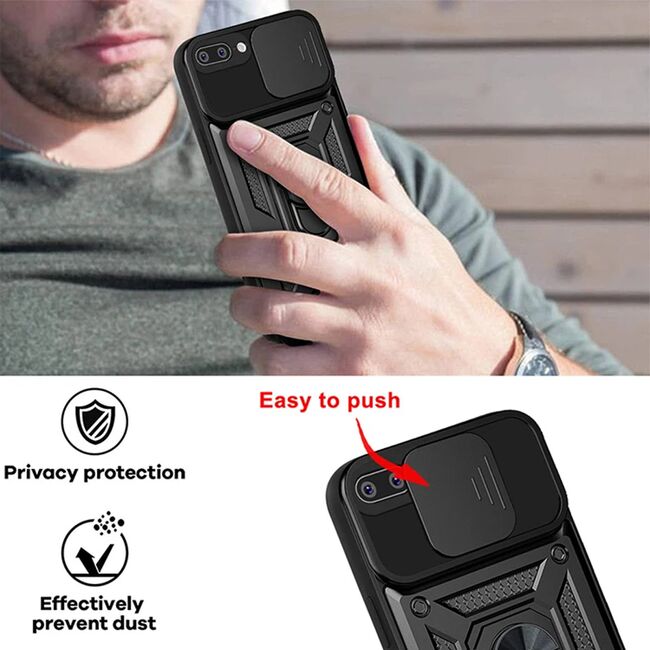 Husa pentru iPhone 7 Plus / 8 Plus cu inel Ring Armor Kickstand Tough Rugged, verde