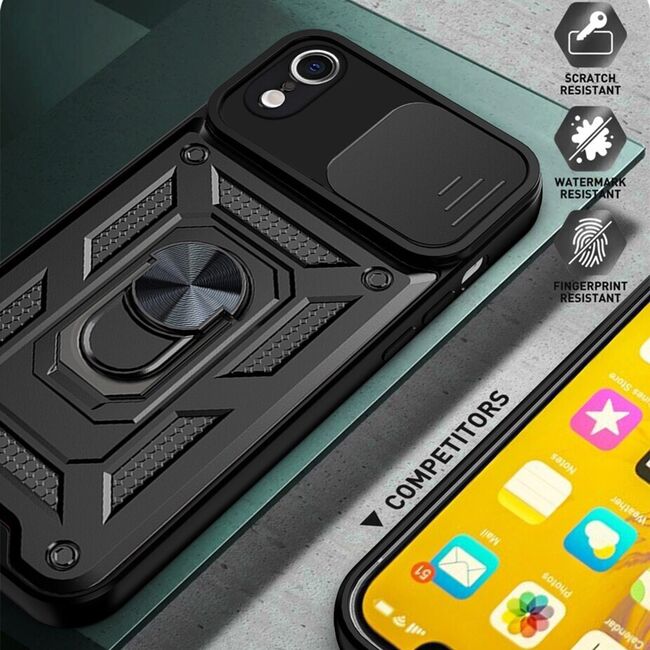Husa pentru iPhone XR cu inel Ring Armor Kickstand Tough Rugged, verde