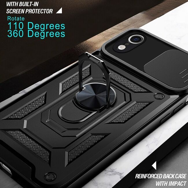 Husa pentru iPhone XR cu inel Ring Armor Kickstand Tough Rugged, verde