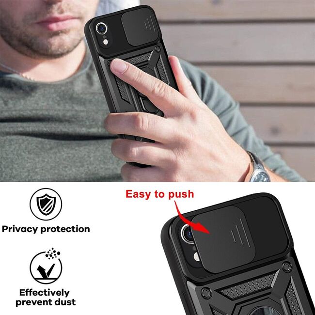 Husa pentru iPhone XR cu inel Ring Armor Kickstand Tough Rugged, verde