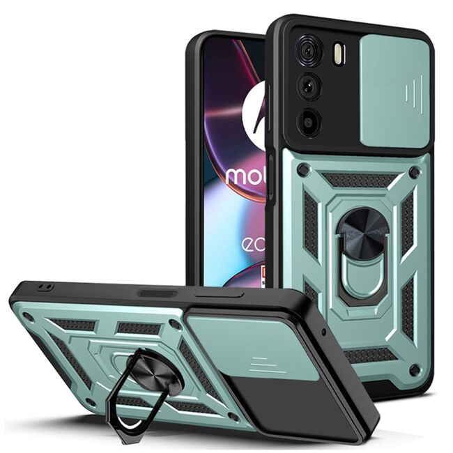Husa pentru Motorola Edge 30 cu inel Ring Armor Kickstand Tough Rugged, verde