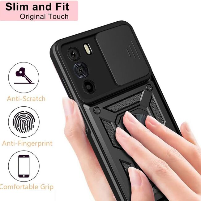 Husa pentru Motorola Edge 30 cu inel Ring Armor Kickstand Tough Rugged, verde