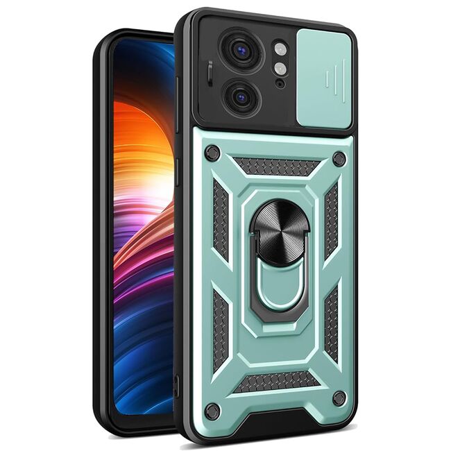 Husa pentru Motorola Edge 40 cu inel Ring Armor Kickstand Tough Rugged, verde
