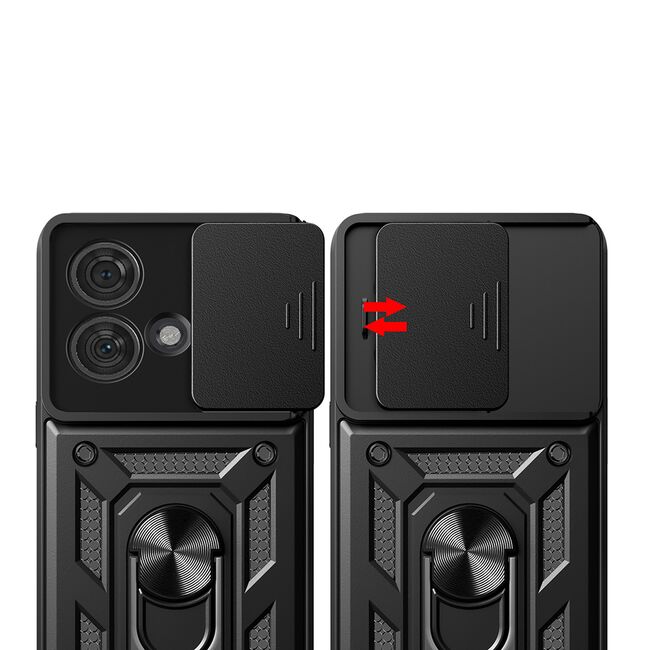 Husa pentru Motorola Edge 40 NEO cu inel Ring Armor Kickstand Tough Rugged, rose gold