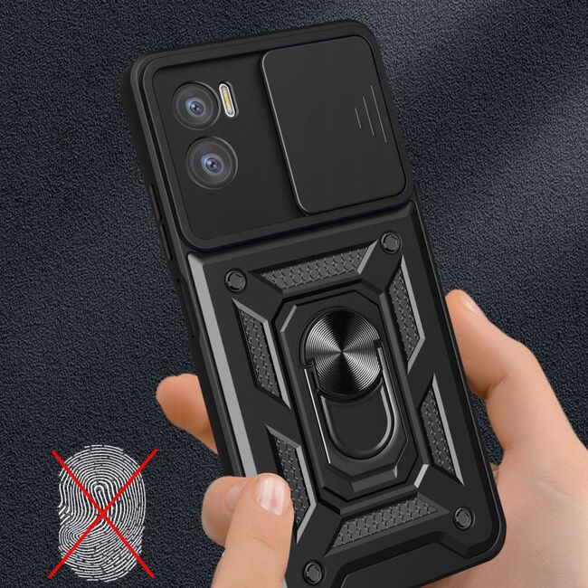 Husa Motorola Moto E22, E22i cu inel Ring Armor Kickstand Tough, protectie camera rose gold