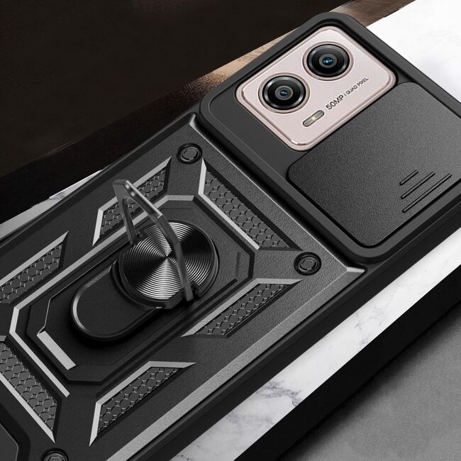 Husa pentru Motorola Moto G13, G23 cu inel Ring Armor Kickstand Tough, protectie camera, verde
