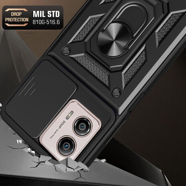 Husa pentru Motorola Moto G13, G23 cu inel Ring Armor Kickstand Tough, protectie camera, verde