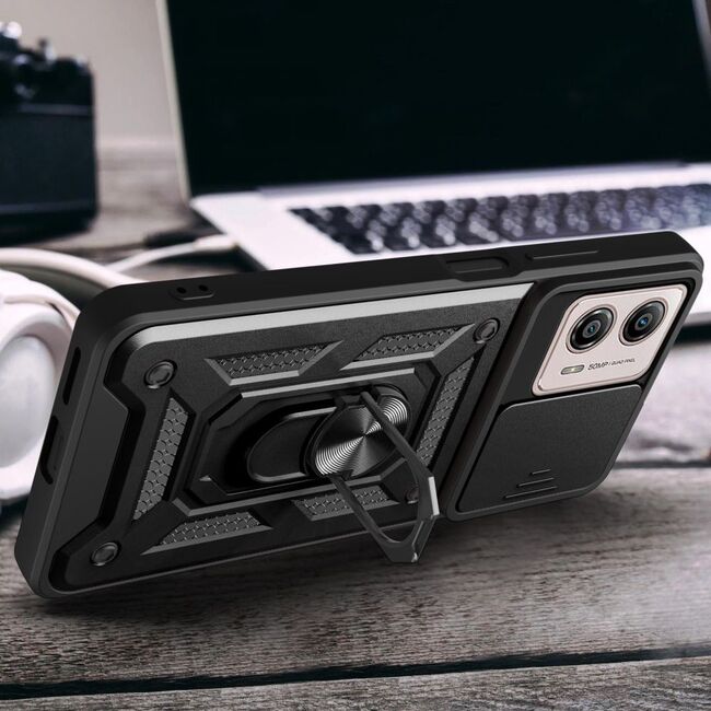 Husa pentru Motorola Moto G13, G23 cu inel Ring Armor Kickstand Tough, protectie camera, verde