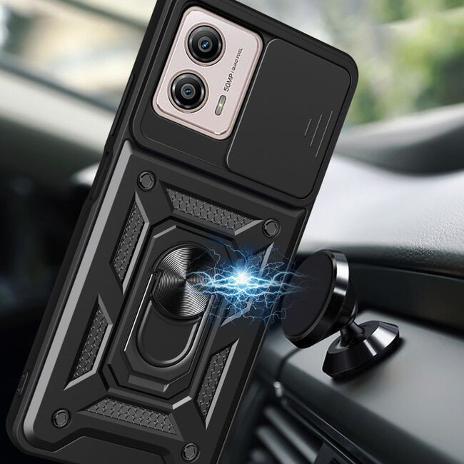 Husa pentru Motorola Moto G13, G23 cu inel Ring Armor Kickstand Tough, protectie camera, verde