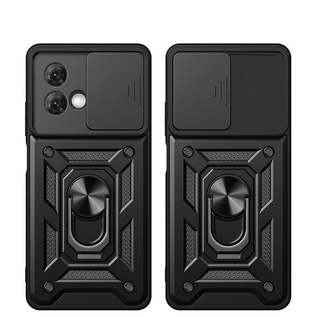 Husa pentru Motorola Moto G84 Ring Armor Kickstand Tough, protectie camera, rose gold