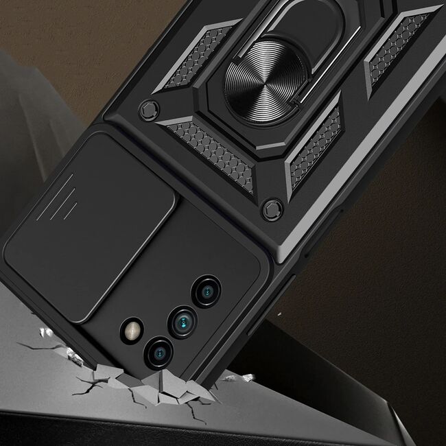 Husa pentru Nokia G21 / G11 Ring Armor Kickstand Tough, protectie camera, rose gold