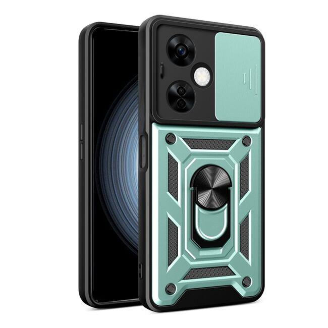 Husa pentru OnePlus Nord CE 3 Lite Ring Armor Kickstand Tough, protectie camera, verde