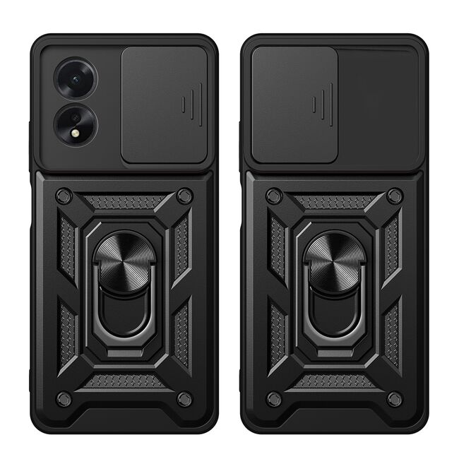 Husa pentru Oppo A18 / A38 cu inel Ring Armor Kickstand Tough, protectie camera, rose gold