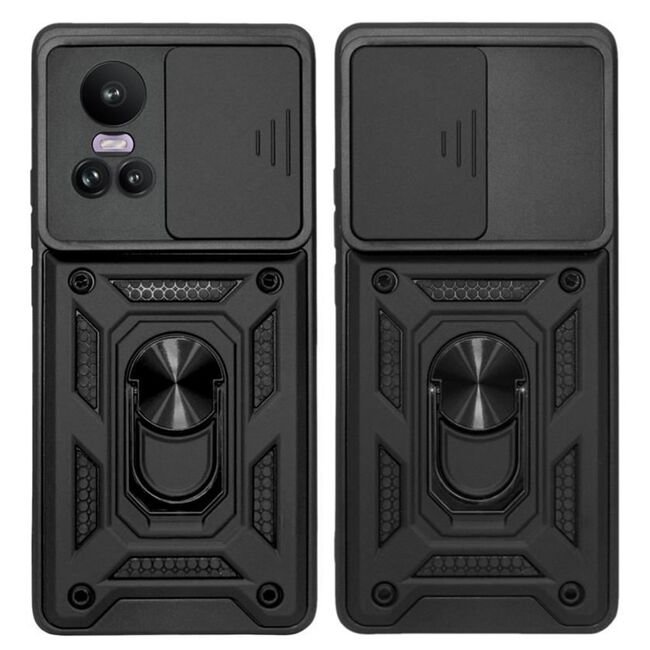 Husa pentru Oppo Reno 10, Reno 10 Pro cu inel Ring Armor Kickstand Tough, protectie camera, rose gold