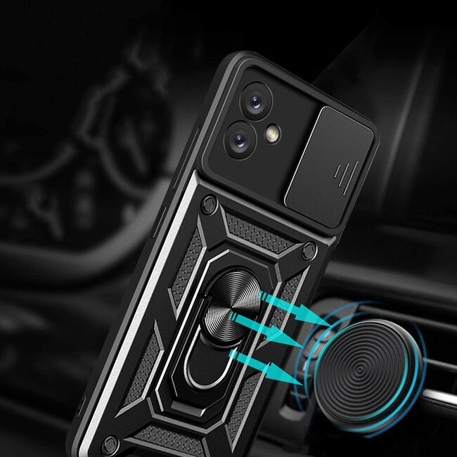 Husa pentru Samsung Galaxy A04e cu inel Ring Armor Kickstand Tough, protectie camera, verde