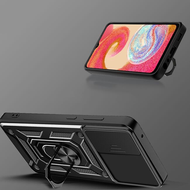 Husa pentru Samsung Galaxy A04e cu inel Ring Armor Kickstand Tough, protectie camera, rose gold