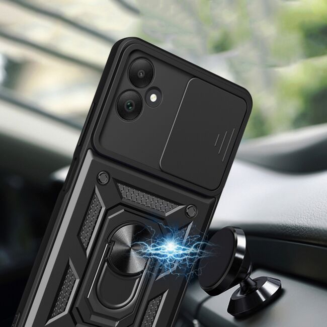 Husa pentru Samsung Galaxy A05 cu inel Ring Armor Kickstand Tough, protectie camera, verde