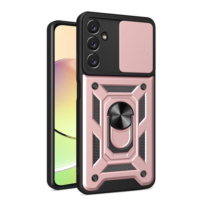 Husa pentru Samsung Galaxy A14 cu inel Ring Armor Kickstand Tough, protectie camera, rose gold