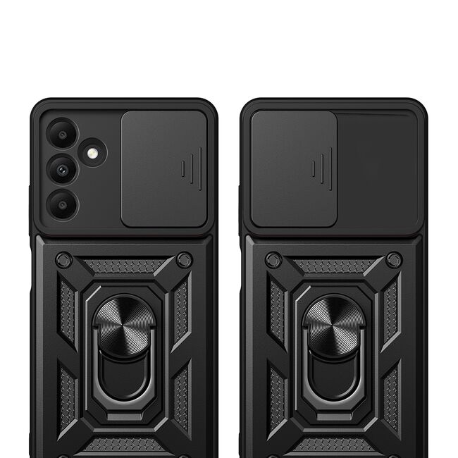 Husa pentru  Samsung Galaxy A15 Ring Armor Kickstand Tough Rugged Cover cu protectie camera, verde