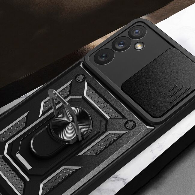 Husa pentru Samsung Galaxy A34 cu inel Ring Armor Kickstand Tough, protectie camera, rose gold