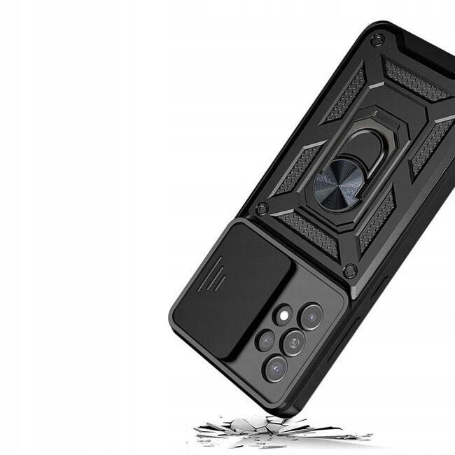 Husa pentru Samsung Galaxy A53 cu inel Ring Armor Kickstand Tough, protectie camera, verde