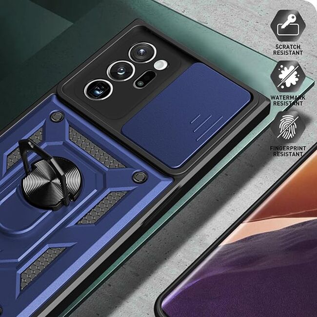 Husa pentru Samsung Galaxy Note 20 Ultra cu inel Ring Armor Kickstand Tough, protectie camera, verde
