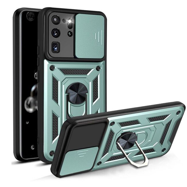 Husa pentru Samsung Galaxy S20 Ultra cu inel Ring Armor Kickstand Tough, protectie camera, verde