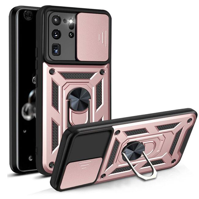 Husa pentru Samsung Galaxy S20 Ultra cu inel Ring Armor Kickstand Tough, protectie camera, rose gold