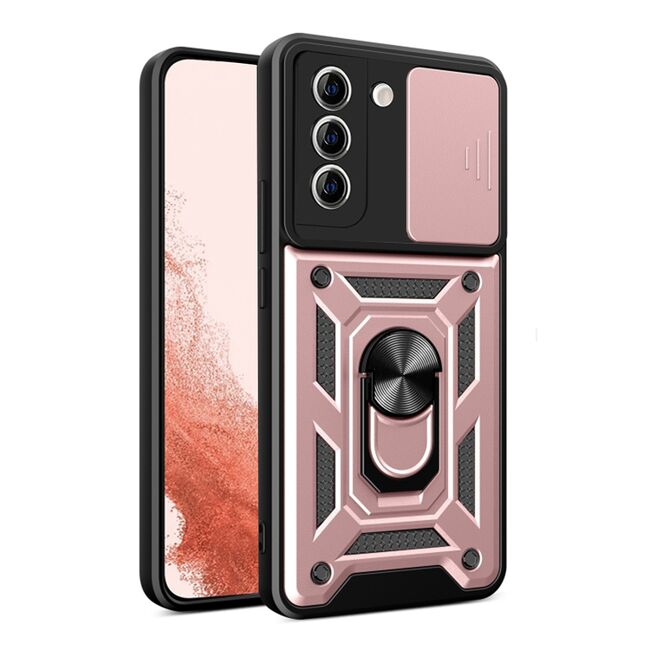Husa pentru Samsung Galaxy S22 Plus cu inel Ring Armor Kickstand Tough, protectie camera, rose gold
