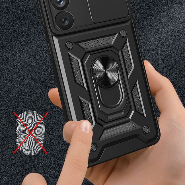 Husa pentru Samsung Galaxy S23 Plus cu inel Ring Armor Kickstand Tough, protectie camera, verde