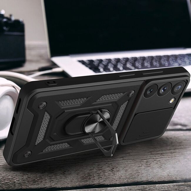 Husa pentru Samsung Galaxy S23 Plus cu inel Ring Armor Kickstand Tough, protectie camera, verde