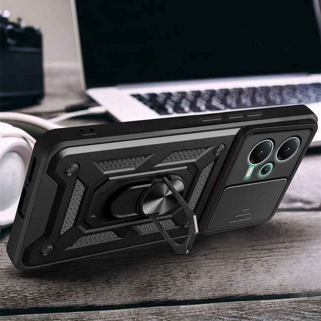 Husa pentru Xiaomi Redmi Note 12 5G cu inel Ring Armor Kickstand Tough, protectie camera, verde