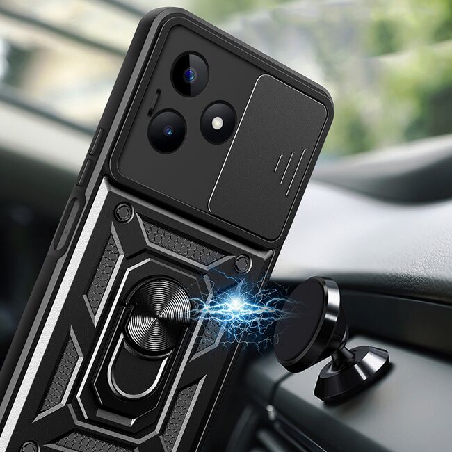 Husa pentru  Xiaomi Redmi Note 13 5G Ring Armor Kickstand Tough Rugged Cover cu protectie camera, verde