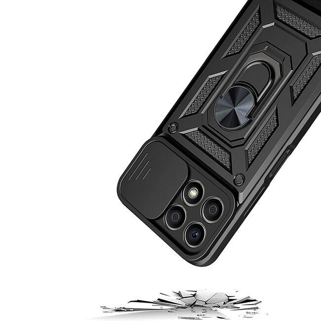 Husa pentru Honor X6a Ring Armor Kickstand Tough Rugged Cover cu protectie camera, rose gold