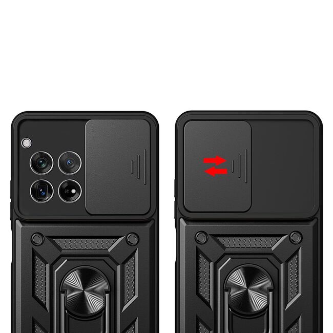 Husa pentru OnePlus 12R Ring Armor Kickstand Tough, protectie camera, verde