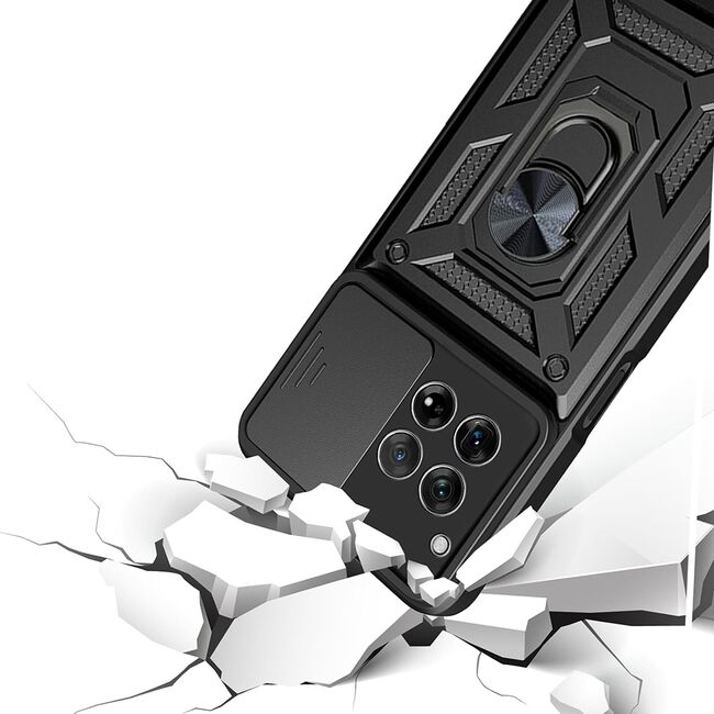 Husa pentru OnePlus 12R Ring Armor Kickstand Tough, protectie camera, verde
