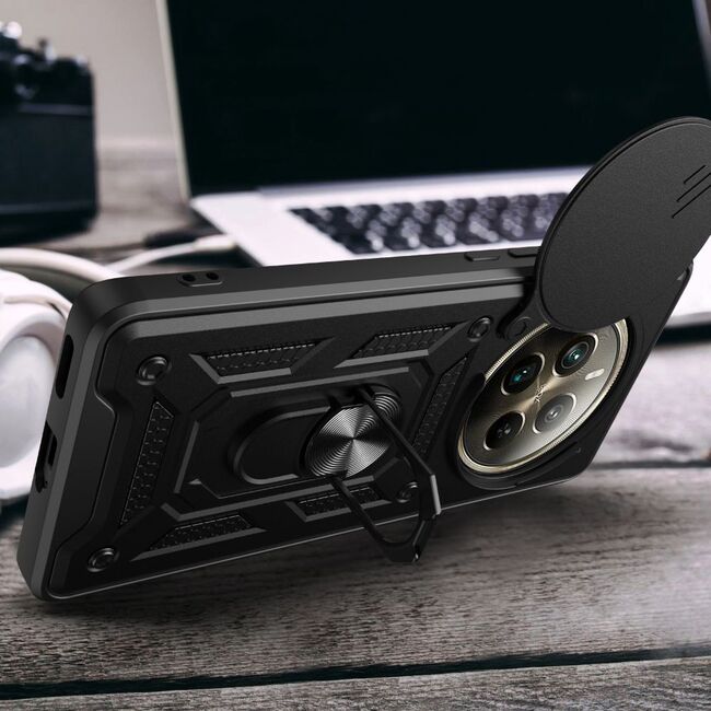 Husa pentru Realme 12 Pro / 12 Pro+ Plus cu inel Ring Armor Kickstand Tough, protectie camera, verde