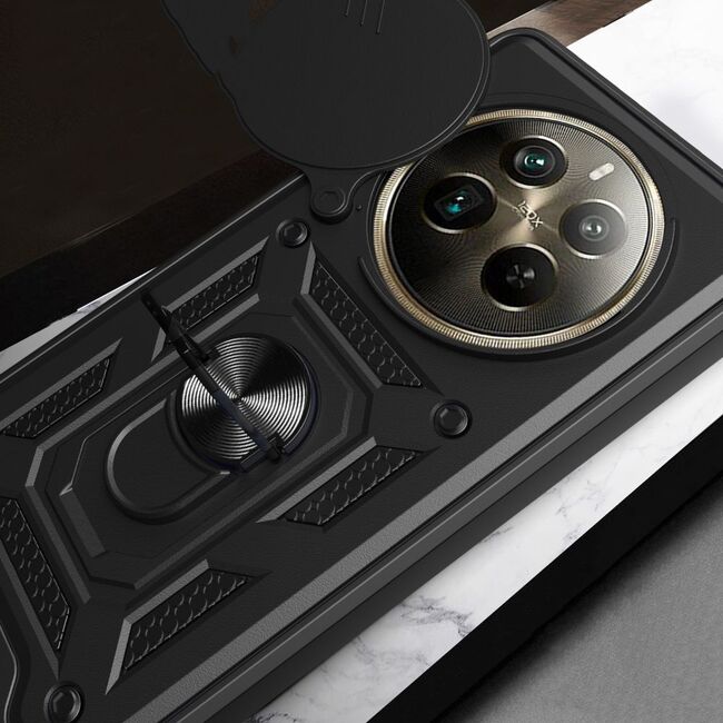 Husa pentru Xiaomi Redmi A3 cu inel Ring Armor Kickstand Tough, protectie camera, rose gold