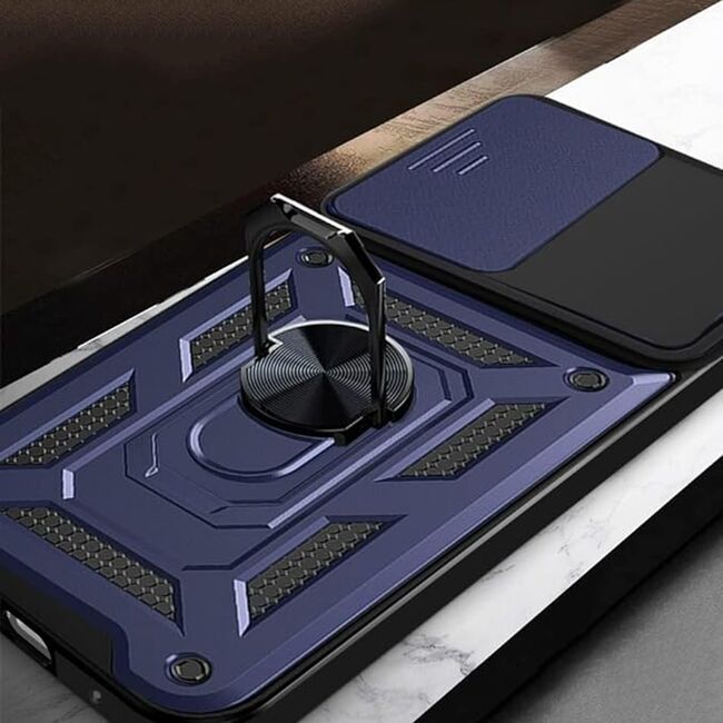 Husa pentru  Xiaomi Redmi Note 13 Pro 5G Ring Armor Kickstand Tough Rugged Cover cu protectie camera, verde