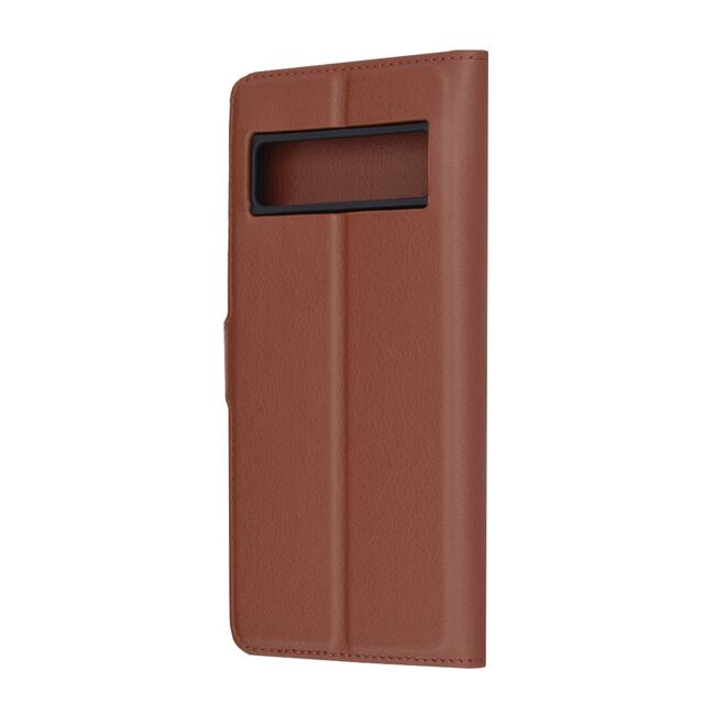 Husa Google Pixel 8 Pro Techsuit Leather Book tip carte, maro
