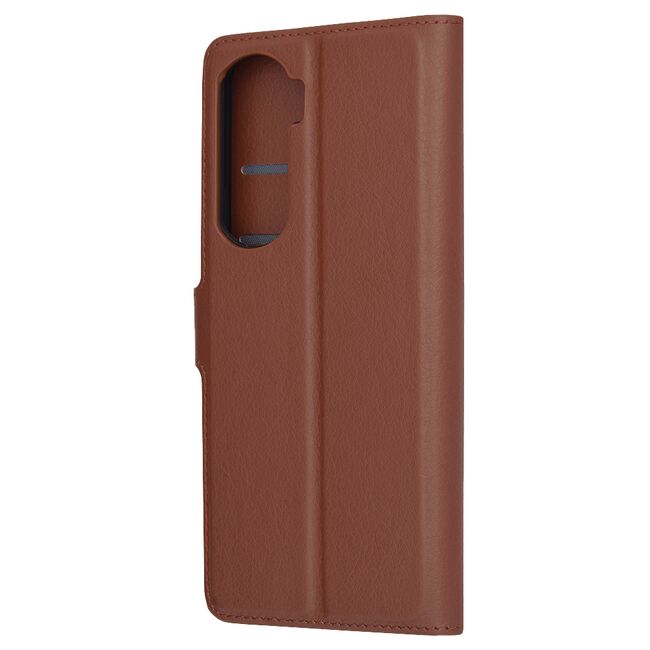 Husa pentru  Honor 90 lite tip carte cu inchidere magnetica, compartimente pentru carduri si functie stand, maro