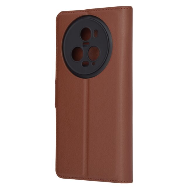 Husa pentru  Honor Magic 5 Pro tip carte cu inchidere magnetica, compartimente pentru carduri si functie stand, maro