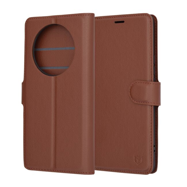 Husa Honor Magic 6 Lite Techsuit Leather Book tip carte, maro