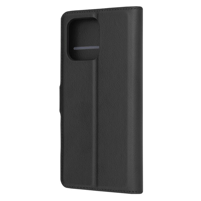 Husa pentru  Honor X6a tip carte cu inchidere magnetica, compartimente pentru carduri si functie stand, negru