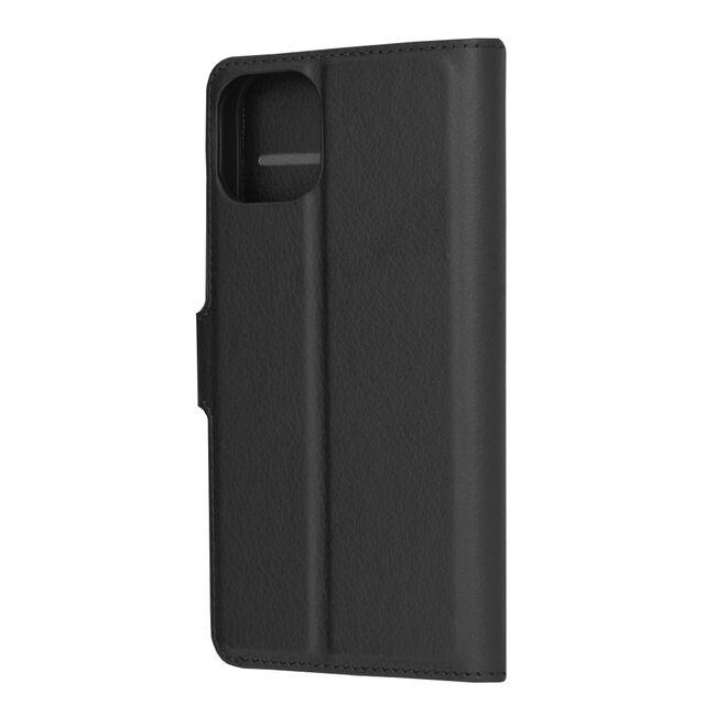 Husa pentru  iPhone 14 tip carte cu inchidere magnetica, compartimente pentru carduri si functie stand, negru
