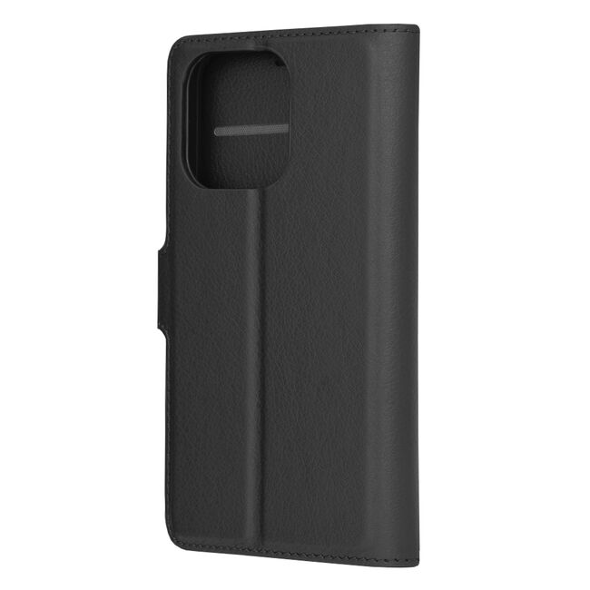 Husa pentru  iPhone 14 Pro  tip carte cu inchidere magnetica, compartimente pentru carduri si functie stand, negru